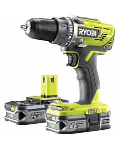 Drel-şurup bağlayan Ryobi R18DD3-225S (Bag+2X2.5)
