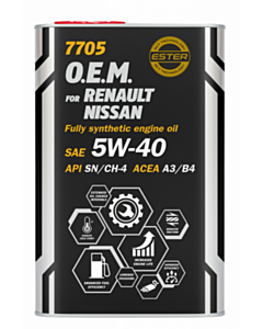 Моторное масло Mannol 7705 O.E.M. For Renault-Nissan SAE 5W-40 1Л Металл