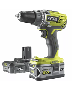 Drel-şurup bağlayan Ryobi R18DD3-252S (Bag+2.0&5.0)