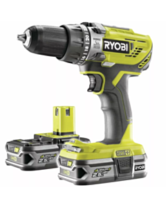 Drel-şurup bağlayan Ryobi R18PD3-225S (Bag+2X2.5)