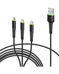 Кабель Intaleo USB Type-A to USB Type-C / Lightning / Micro USB 1.4 м 7521 Black