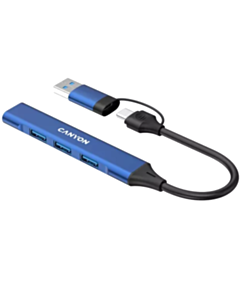 Переходник Canyon Hub DS-02 4in1 USB-A/C Blue CNS-TDS02BL