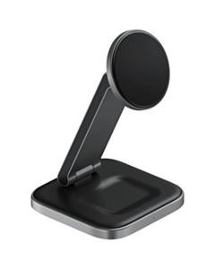 Simsiz enerji toplama cihazı Satechi 2in1 Foldable Qi2 ST-Q21FM Space Gray
