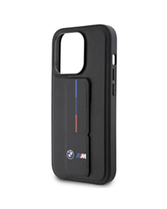 Qoruyucu örtük BMW Leather Gripstand iPhone 15 Pro Black BMHCP15L22GSLK