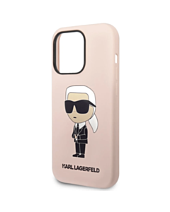 Qoruyucu örtük Karl Lagerfeld Silicone Hard iPhone 15 Pro Pink KLHCP15LSNIKBCP