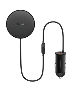 Адаптер для автомобиля Baseus CW01 Magnetic Wireless Car Charger 40W (15W + USB-A 25W) Black / SUCX040001
