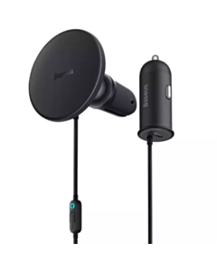 Адаптер для автомобиля Baseus CW01 Magnetic Wireless Car Charger 40W (15W + Tpye-C 25W) Black / C40141000111-00