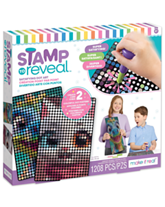 Интерактивное точечное искусство Make it Real Stamp Reveal 2 PK (Cool Cat & Smily Dino) 1472MR / 695929014728