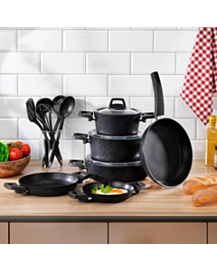 Набор кастрюль Schafer Black Stone 14 предметов 8699131853764