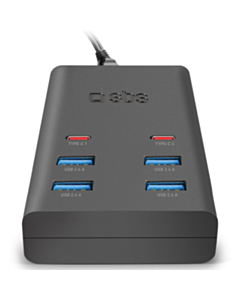 SBS Charger Station 37W 6 port TETR4USB2CPD25WK