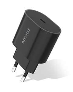 Porodo 20W PD charger EU Black / PD-FWCH018-BK