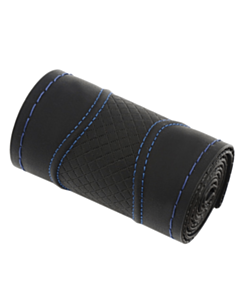 Car Steering Wheel Covers 38cm Black / Blue Thread