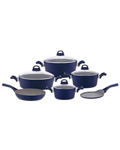 Qazan dəsti Deluca Nonstick Qranit 10 parça Göy 8680465138511