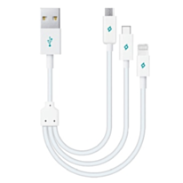 Кабель Ttec USB Type-A to USB Type-C / Lightning / Micro USB 3×0.3 м 2DK13 White