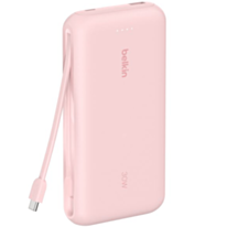 Power Bank Belkin 20000 мАч PD30W Integrated USB-C  BPB024HQPK Pink