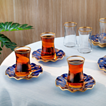 Çay dəsti Schafer Golden Bird 12 parça 8699131917466 (Bənövşəyi)
