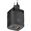 Adapter Promate Power 25W USB Type-C, USB Type-A with 60W Cable PowerPort-25CC.Black.EU