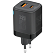 Adapter Promate Power 25W USB Type-C, USB Type-A with 60W Cable PowerPort-25CC.Black.EU