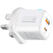 Adapter Promate Power Delivery 25W Dual Port USB Type-C, USB Type-A PowerPort-25AC.White.EU