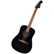 Elektrikli akustik gitara Fender Debut Redondo Drednaught Black