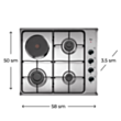Plitə Teka HLX 60 3G 1P AI AL 