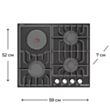 Варочная поверхность Electrotech Kup 60 3GP Черный