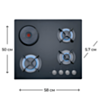 Варочная поверхность Teka HF LUX 60 3G 1P AI AL
