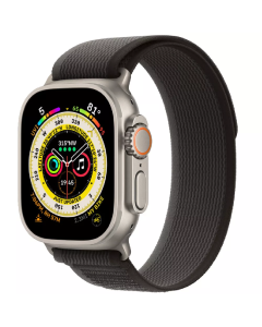 Apple Watch Ultra 49 mm Titanium Case W/Black /Grey Trail Loop S/M / MQFW3RB/A 