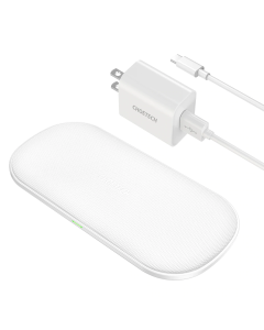 Choetech Wireless Dual Fast Charger White - 5345
