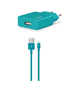 Ttec SmartCharger Travel Charger 2.1A Lightning Cable Turquoise / 2SCS20LTZ