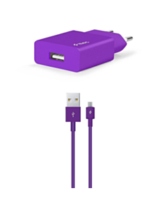 Ttec SmartCharger Travel Charger 2.1A Micro USB Cable Purple 2SCS20MMR