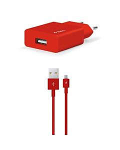 Ttec SmartCharger Travel Charger 2.1A Micro USB Cable Red 2SCS20MK