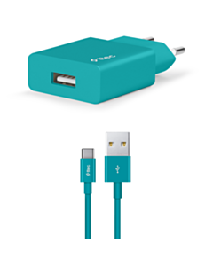 TTEC Smartcharger Travel Charger 2.1A Type-C Cable Turquoise / 2SCS20CTZ