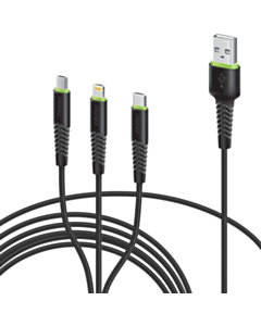 Intaleo USB to Micro/Lightning/Type-C 3in1 Cable 1.4m Black