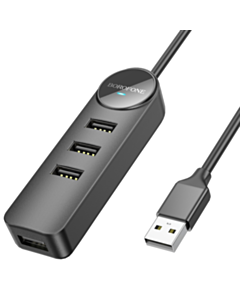 Borofone Erudite Adapter USB to 4XUSB2.0 1.2M Black DH5