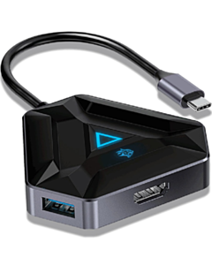 Porodo Gaming 6 in 1 USB-C Hub Type-C PD 100W HDMI USB SD MicroSD Black / PDX529