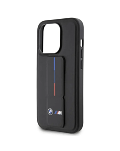 Qoruyucu örtük BMW Leather Gripstand Case iPhone 15 Pro Max - Black / BMHCP15X22GSLK
