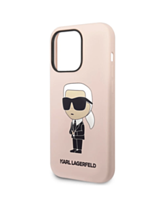 Qoruyucu örtük Karl Lagerfeld Silicone Hard Case iPhone 15 Pro - Pink / KLHCP15LSNIKBCP
