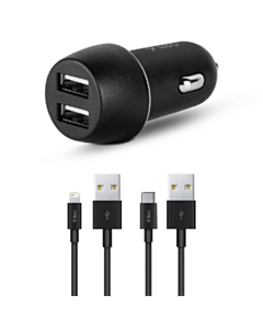 Ttec Car Charger Dual USB 3.1A + Lightning and Type-C Cable / 2CKS21DS