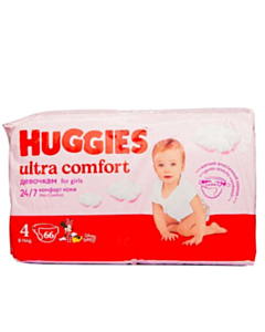 Подгузник Huggies Ultra Comfort Mega Qiz Üçün S4 8-14 Kg 66 Ədəd / 5029053543628