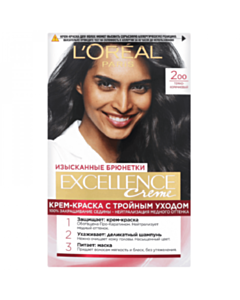 Краска для волос L'Oreal Excellence Тёмно-коричневый 200 3600523781096