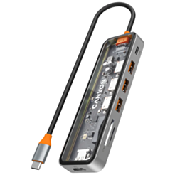 USB Hub Canyon DS-13 7 in 1 4K USB-C CNS-TDS13 Space Grey
