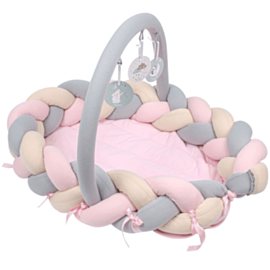 Çarpayı üçün hörülmüş bamper Sevi Bebe 3in1 Pink