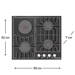 Варочная поверхность Electrotech Kup 60 3GP Черный
