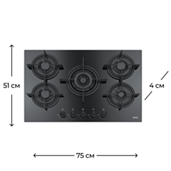 Варочная поверхность Franke FHCR 755 4G TC HE BK C