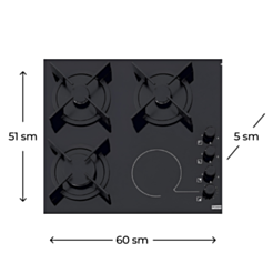 Plitə Franke FHX 604 3G 1C BK C
