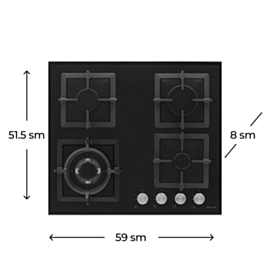 Plitə KRONA CALORE 60 BL