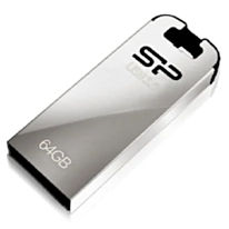 Silicon Power Jewel J10 64 GB Flash Drive Silver SP064GBUF3J10V1K-N