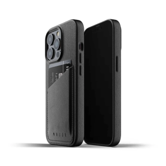 Mujjo Leather Wallet Case iPhone 13 Pro Black