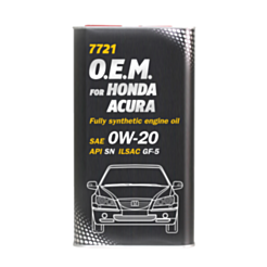 Mannol 7721 O.E.M.  For Honda Acura SAE 0W-20 4Л Металл